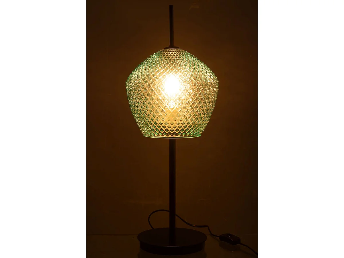 Lampe à Poser en Verre Design "Jenna" 60cm Bleu