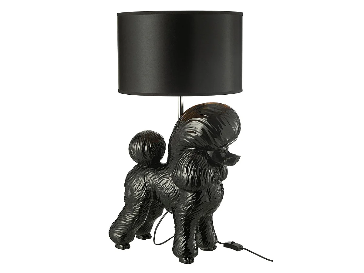 Lampe à Poser Déco "Caniche" 74cm Noir