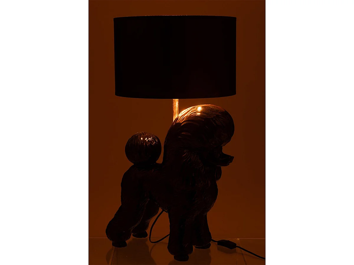 Lampe à Poser Déco "Caniche" 74cm Noir