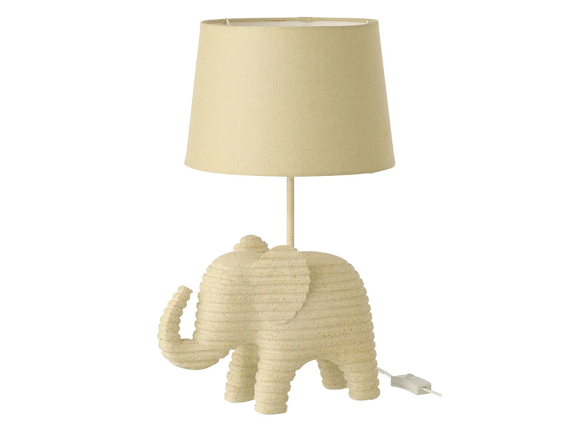 Lampe à Poser en Résine "Éléphant" 48cm Beige