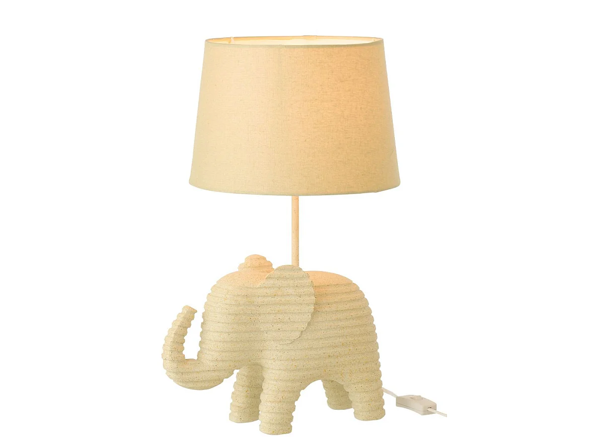 Lampe à Poser en Résine "Éléphant" 48cm Beige