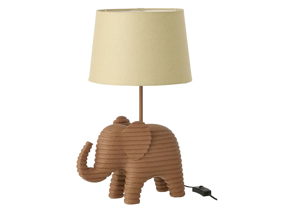 Lampe à Poser en Résine "Éléphant" 48cm Marron