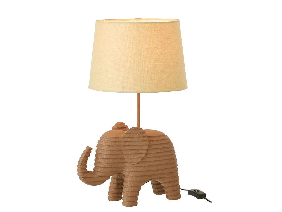 Lampe à Poser en Résine "Éléphant" 48cm Marron