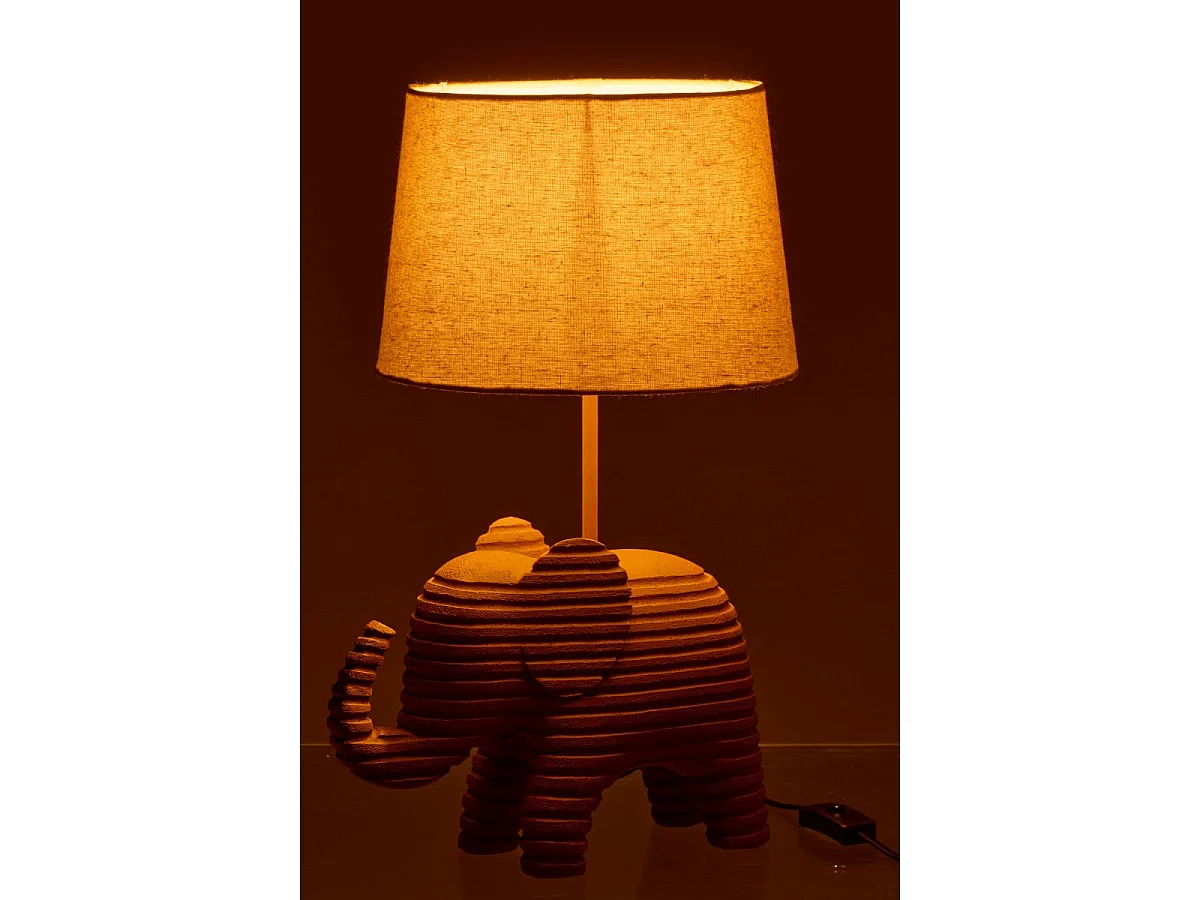 Lampe à Poser en Résine "Éléphant" 48cm Marron