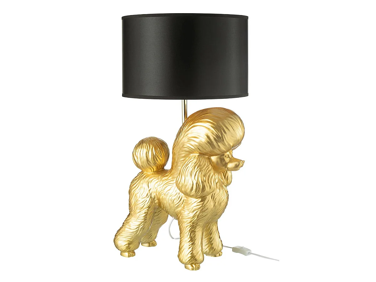 Lampe à Poser Déco "Caniche" 74cm Or