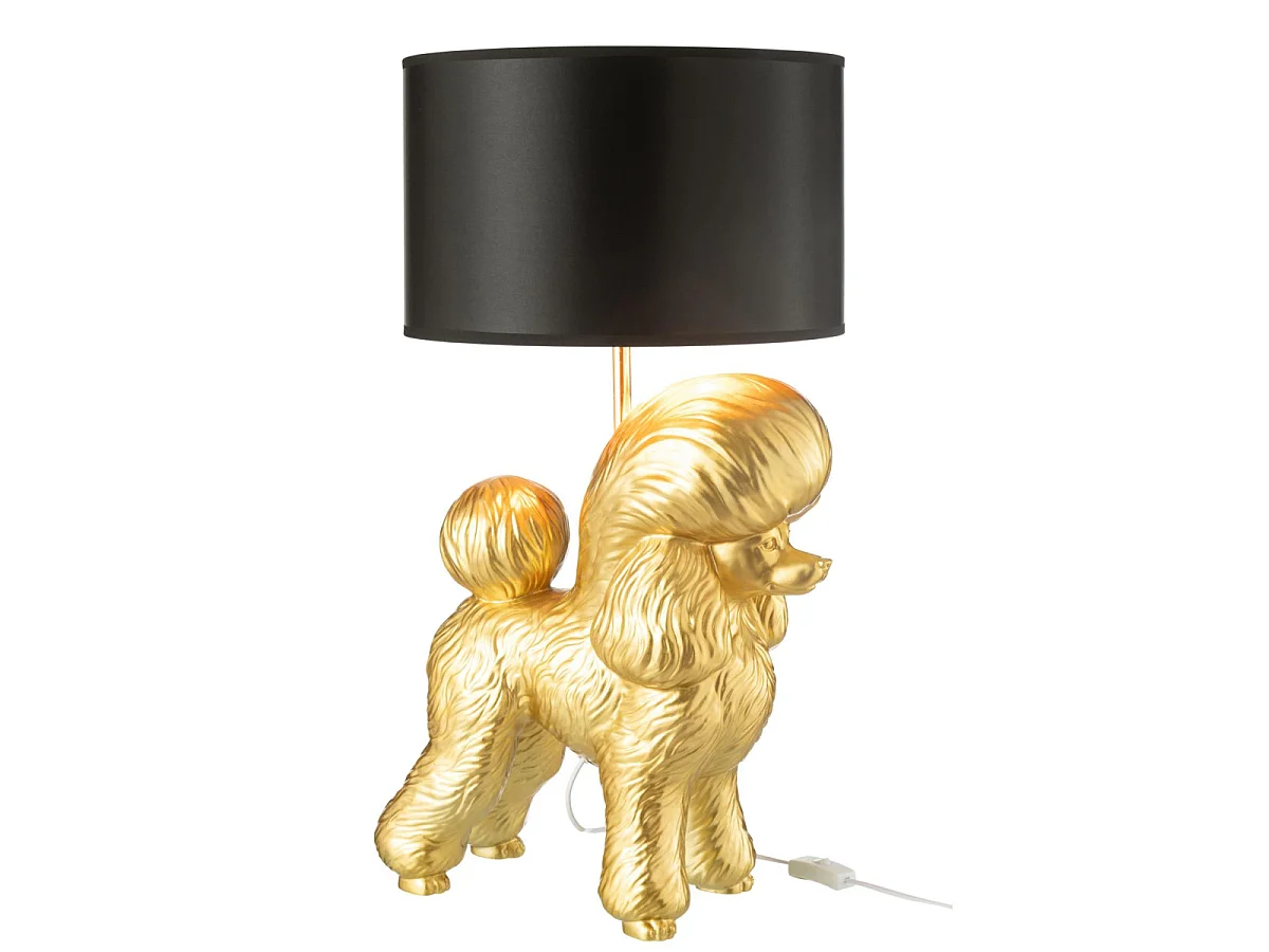 Lampe à Poser Déco "Caniche" 74cm Or