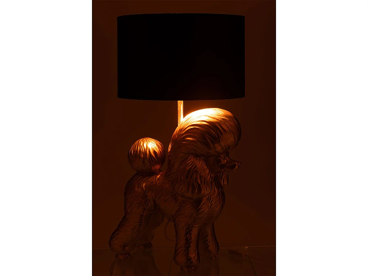 Lampe à Poser Déco "Caniche" 74cm Or