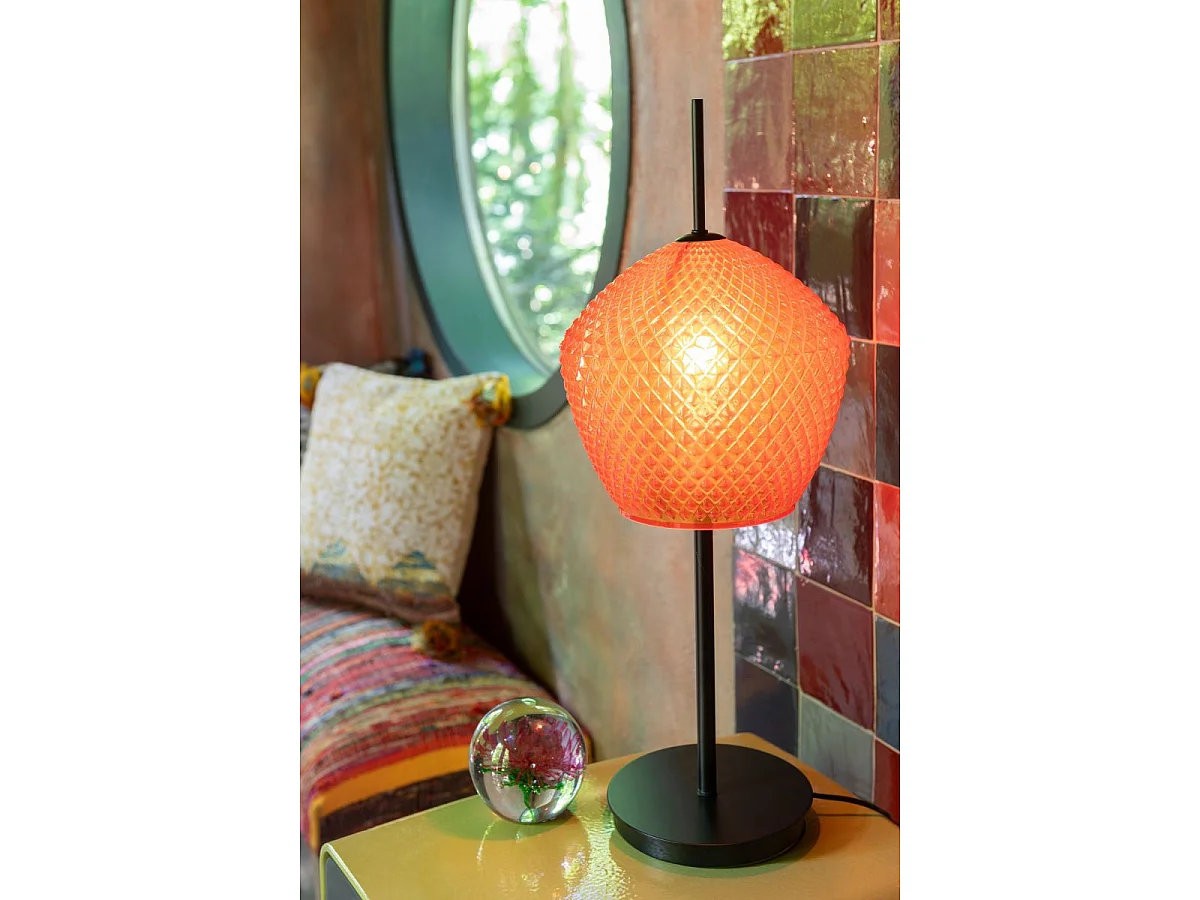 Lampe à Poser en Verre Design "Jenna" 60cm Rouge
