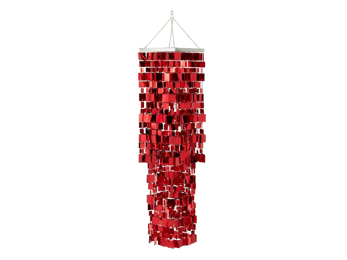 Abat-Jour Suspension Design "Disco" 122cm Rouge