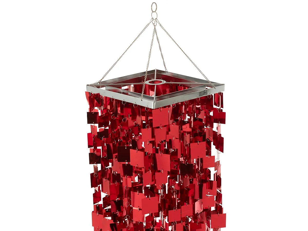 Abat-Jour Suspension Design "Disco" 122cm Rouge