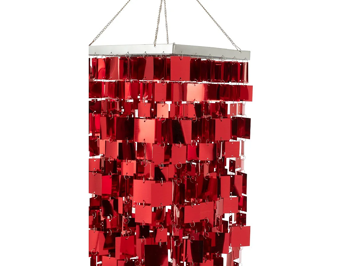 Abat-Jour Suspension Design "Disco" 122cm Rouge