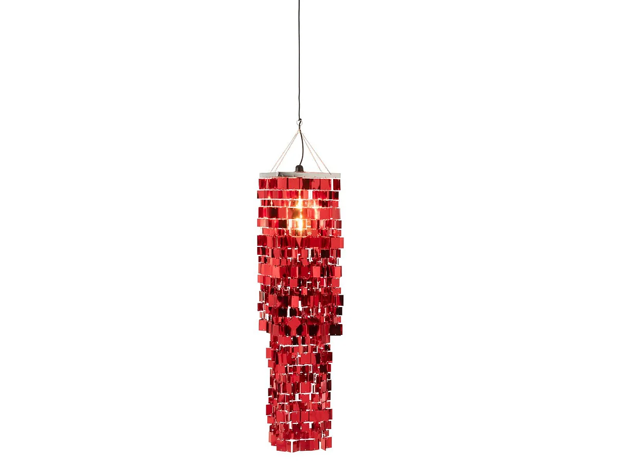 Abat-Jour Suspension Design "Disco" 122cm Rouge