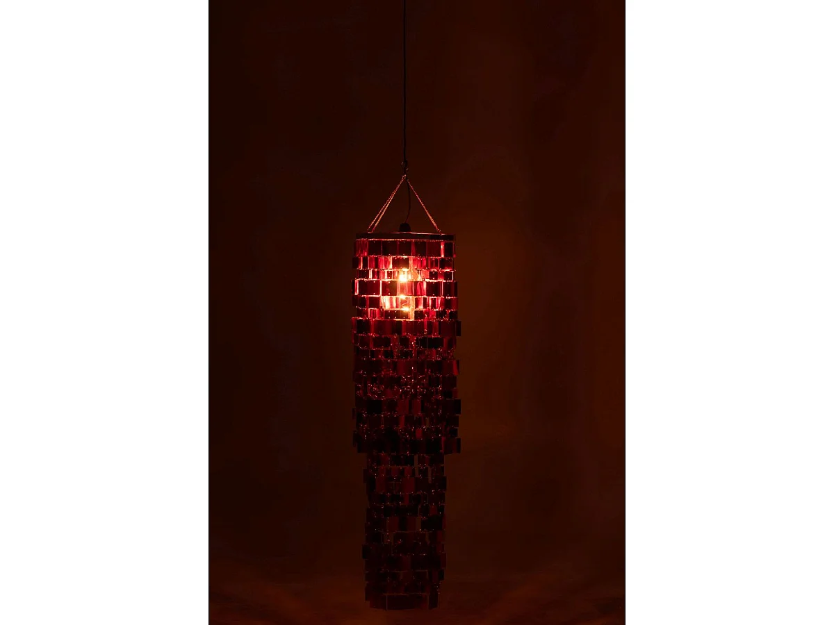 Abat-Jour Suspension Design "Disco" 122cm Rouge
