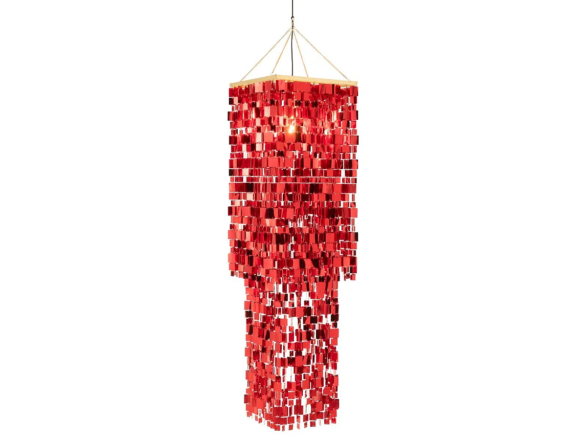 Abat-Jour Suspension Design "Disco" 180cm Rouge