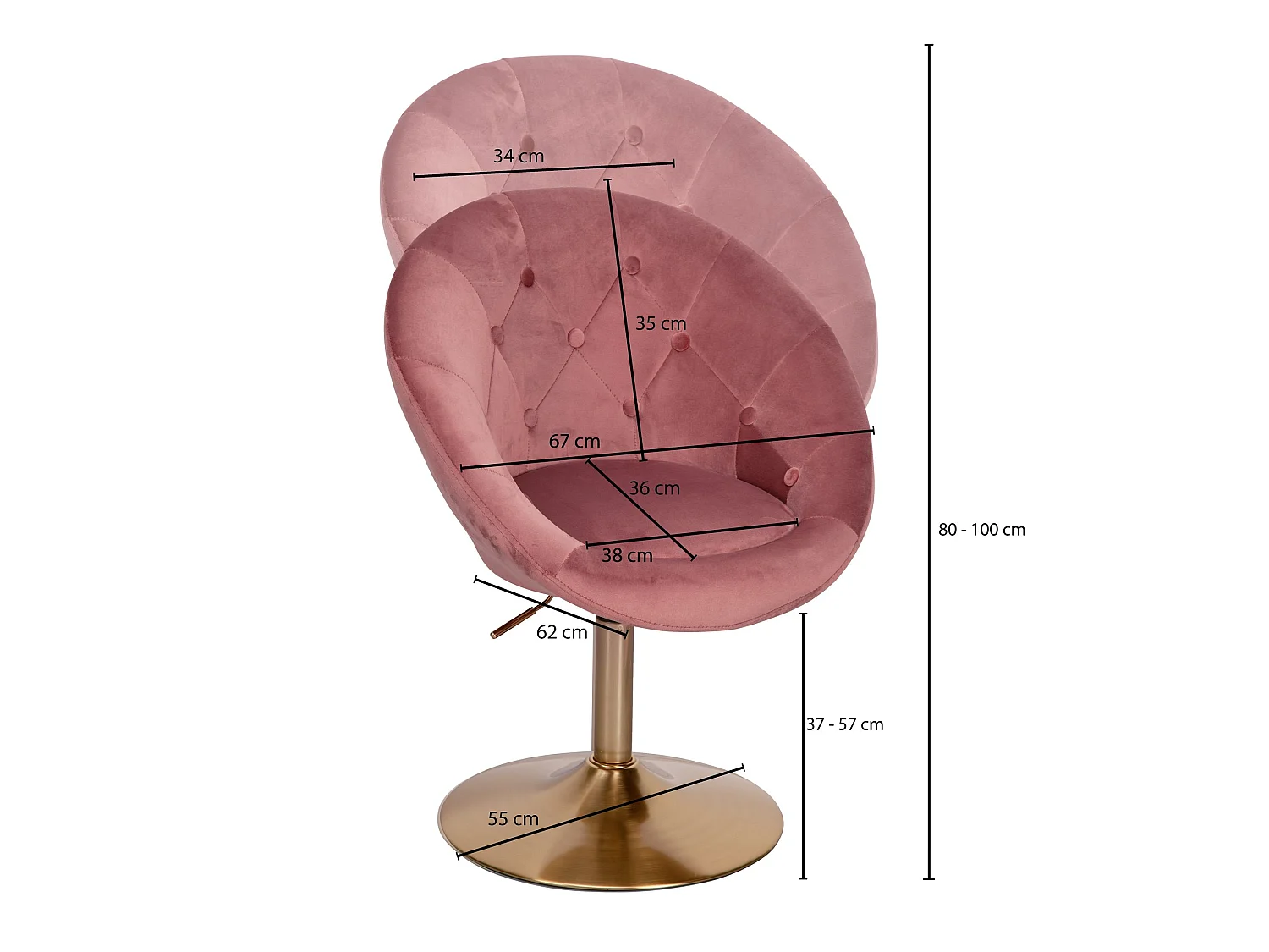 Fauteuil de salon velours rose / or design, chaise
