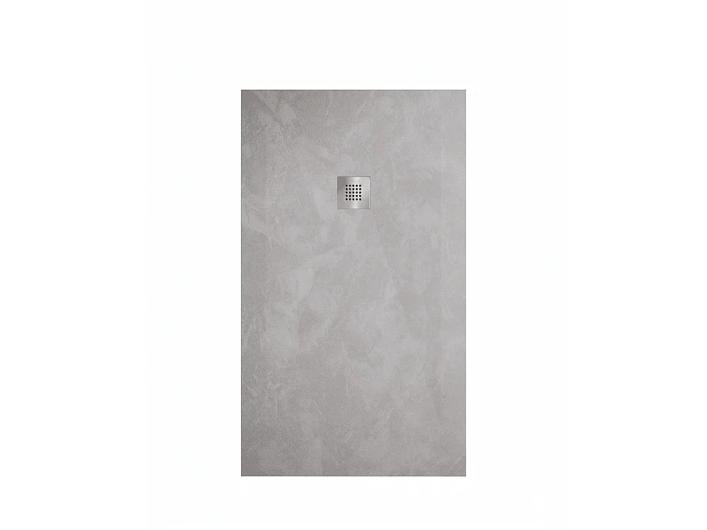 Plato de ducha de resina SILEX espatulado gris  80x120 cm rejilla acero inox.
