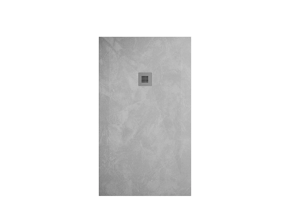 Plato de ducha de resina SILEX espatulado gris  90x200 cm rejilla color
