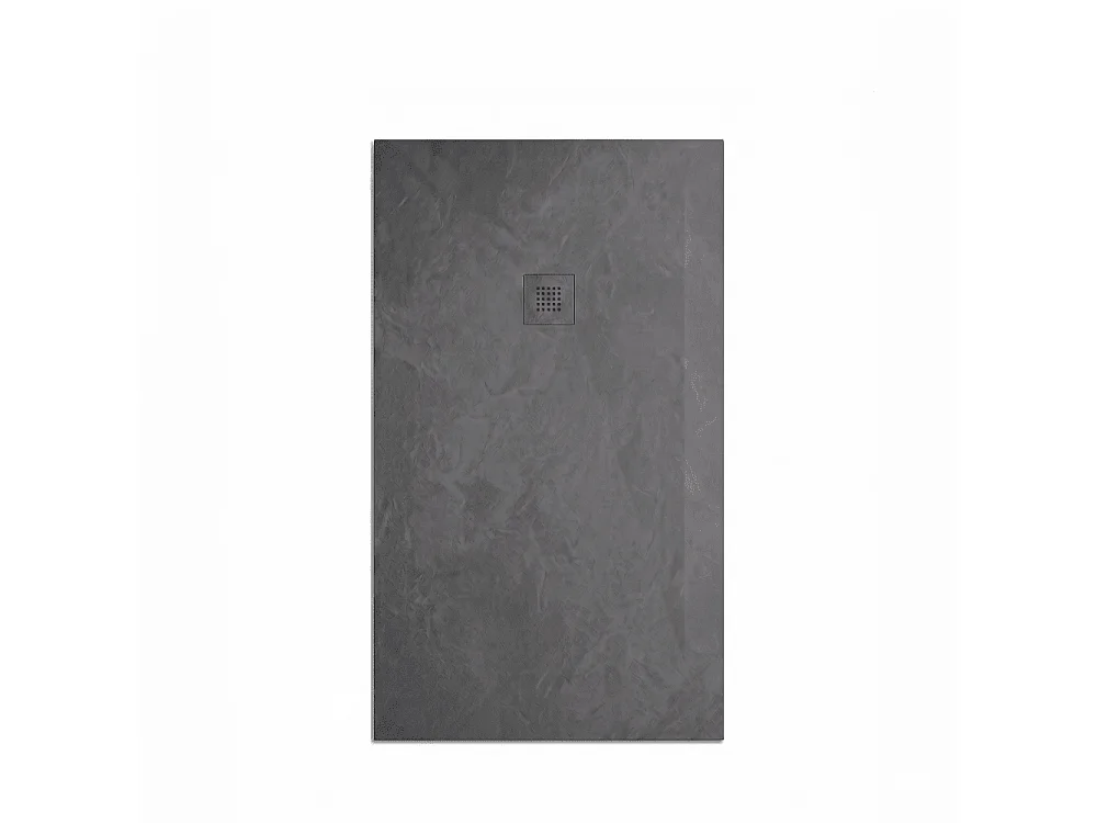 Plato de ducha de resina SILEX espatulado antracita  100x240 cm rejilla color