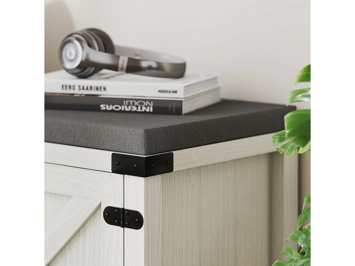 Banco zapatero Gorvi Homcom 2 estantes con puerta 7 pares blanco/gris 48x100x40 cm