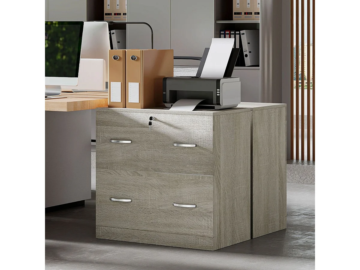 Cajonera de oficina Essence Vinsetto 2 cajones con cerradura natural 72x77x42 cm