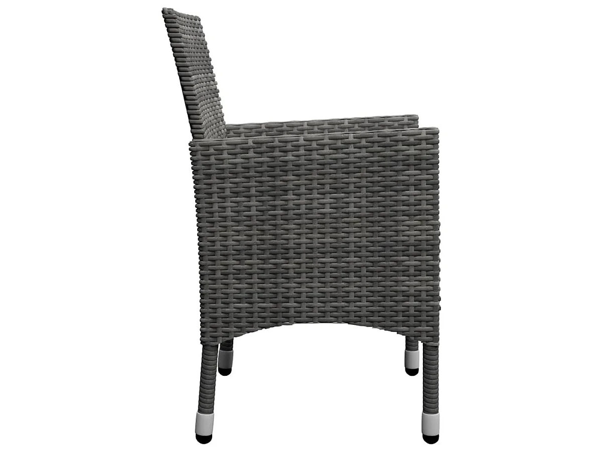 Conjunto de jardín 1 mesa+6 sillones con cojines gris