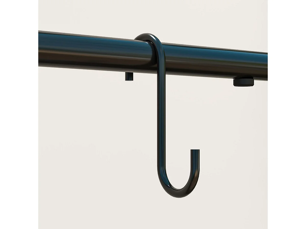Estantería para plantas Trigo Outsunny 3 niveles con 3 ganchos negro 137x75x25 cm