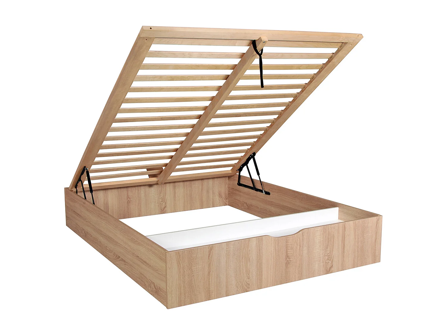 Sommier coffre 140 x 190 cm avec rangement - Naturel clair - SALITA de YSMÉE