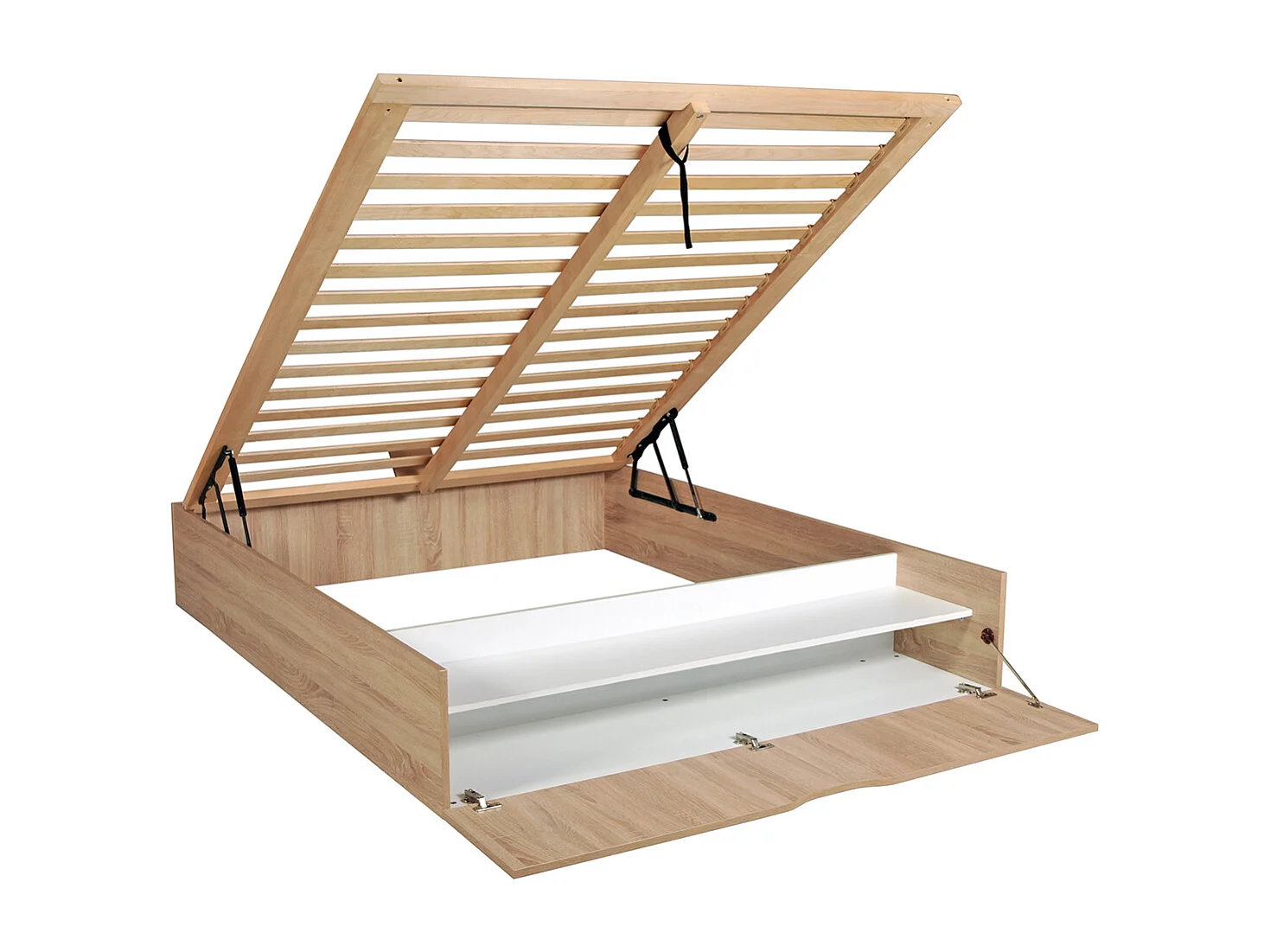 Sommier coffre 160 x 200 cm avec rangement - Naturel clair - SALITA de YSMÉE