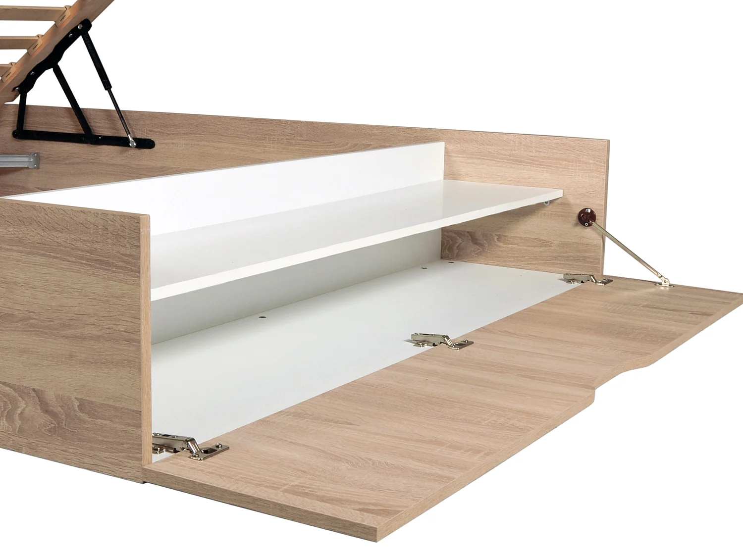 Sommier coffre 160 x 200 cm avec rangement - Naturel clair - SALITA de YSMÉE