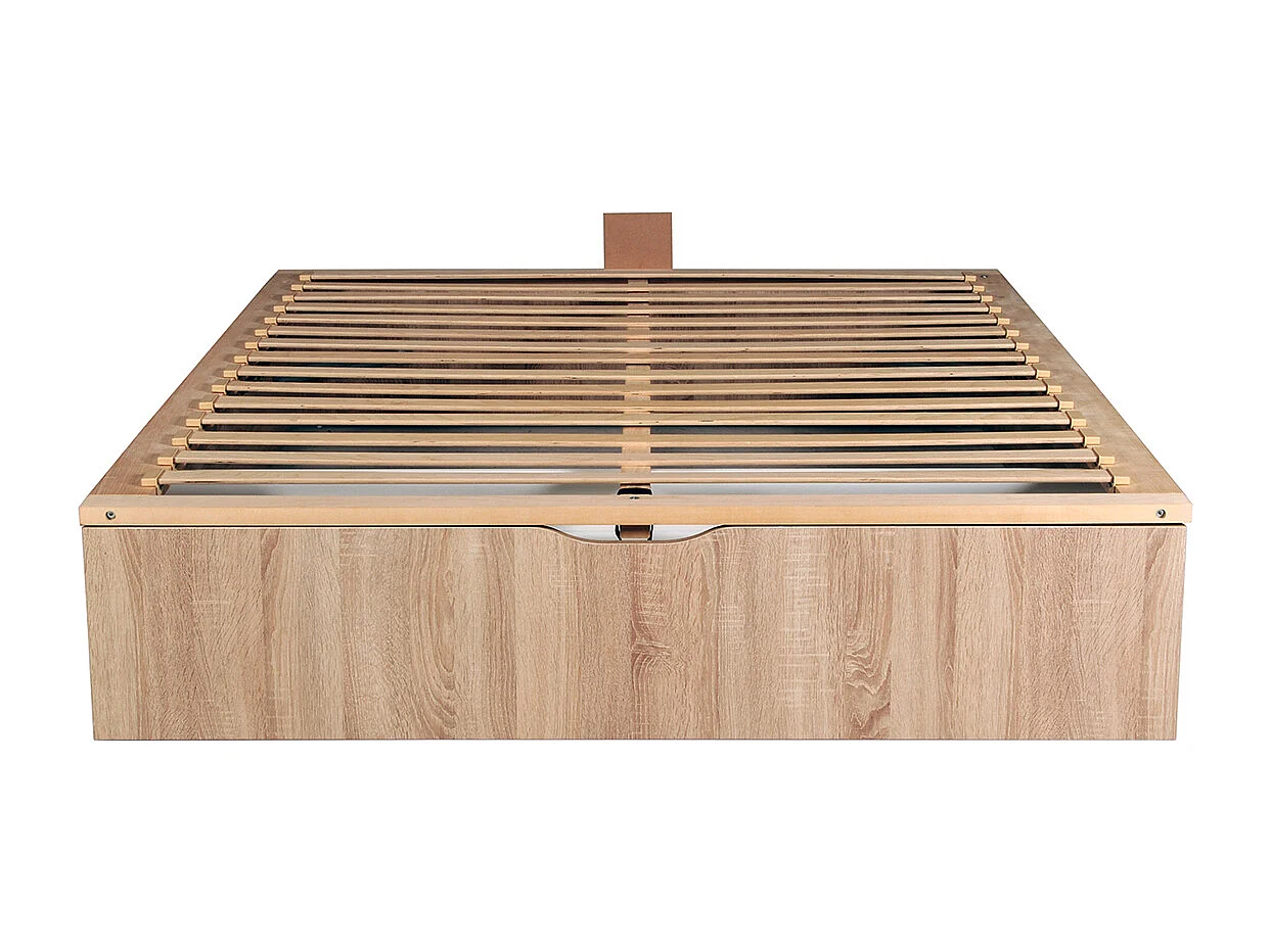 Sommier coffre 180 x 200 cm avec rangement - Naturel clair - SALITA de YSMÉE