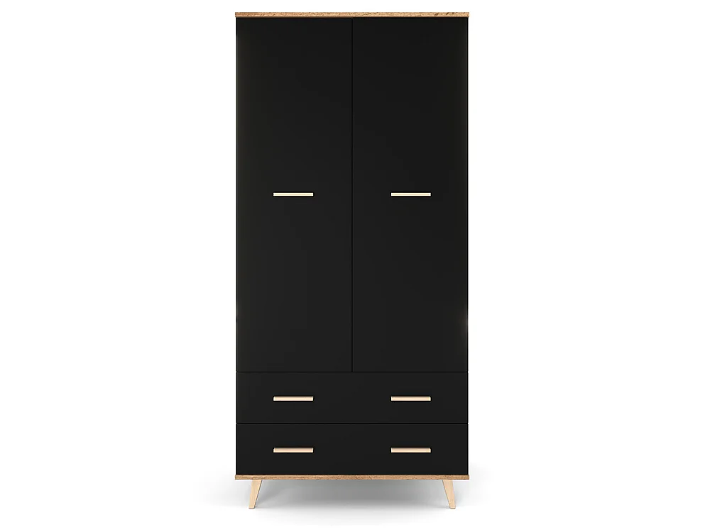 Szafa Loft STIVMEBLE 90x54x192 CM Czarna Dąb Wotan Garderoba Na Ubrania Do Sypialni Przedpokoju