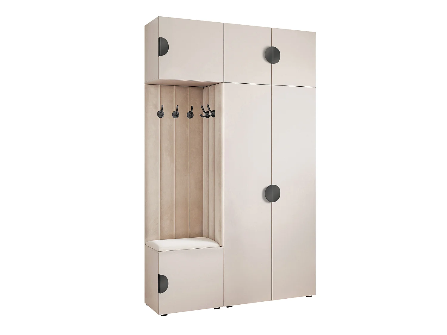Garderobe Aria V7 Kaschmir Gepolstert Samt Kaschmir Kleiderhaken und Regalen