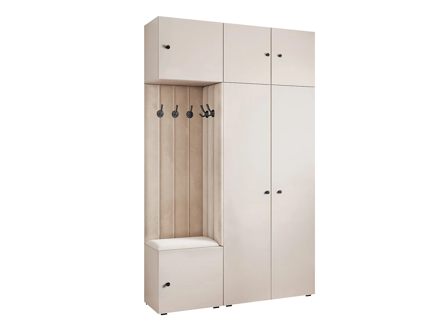 Garderobe Aria V7 Kaschmir Gepolstert Samt Kaschmir Kleiderhaken und Regalen