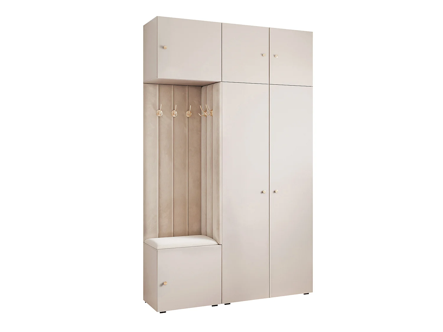 Garderobe Aria V7 Kaschmir Gepolstert Samt Kaschmir Kleiderhaken und Regalen