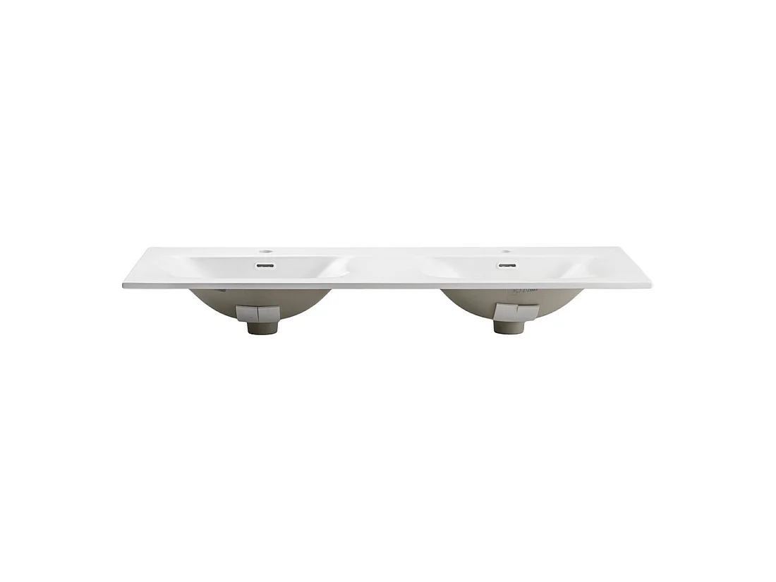 Lavabo da incasso VELOA 120 cm doppio lavabo ceramica bianco lucido design