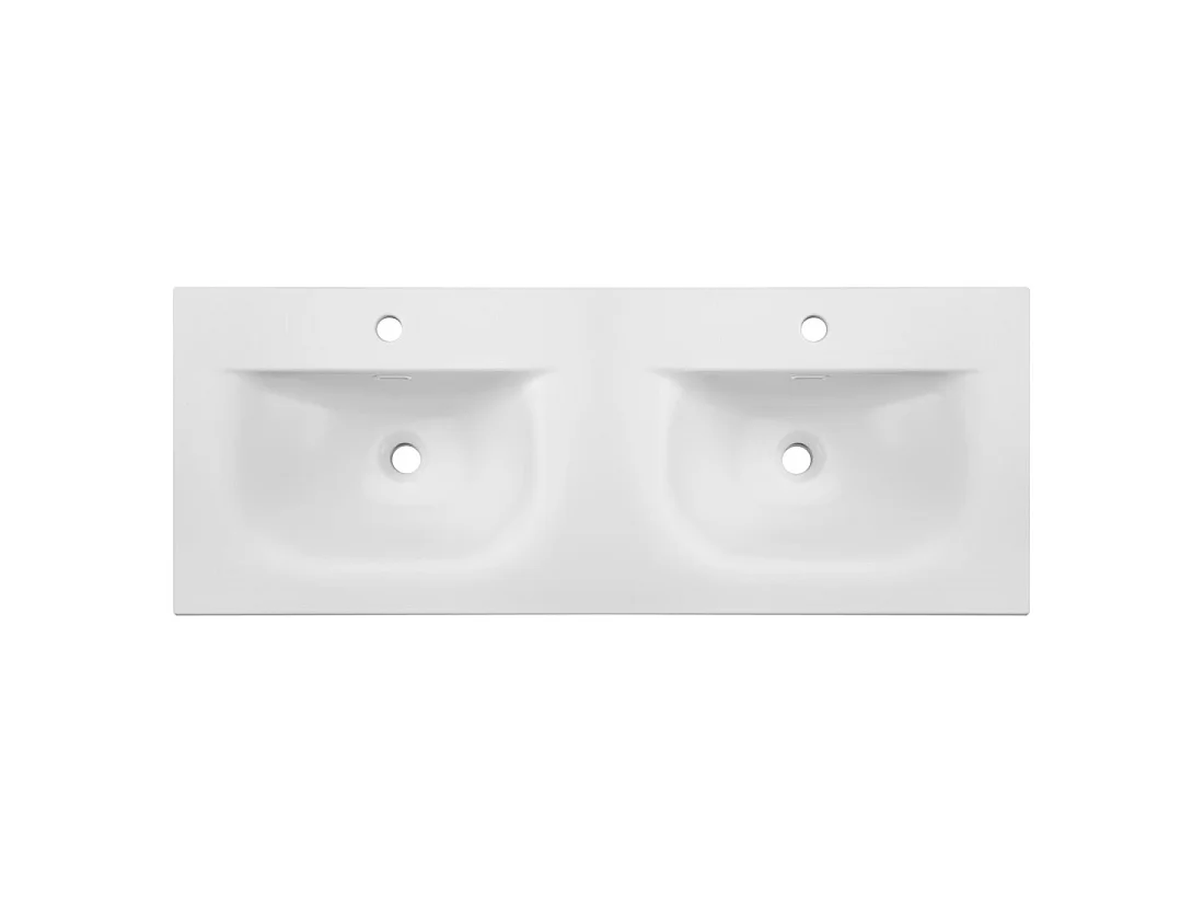 Lavabo da incasso VELOA 120 cm doppio lavabo ceramica bianco lucido design
