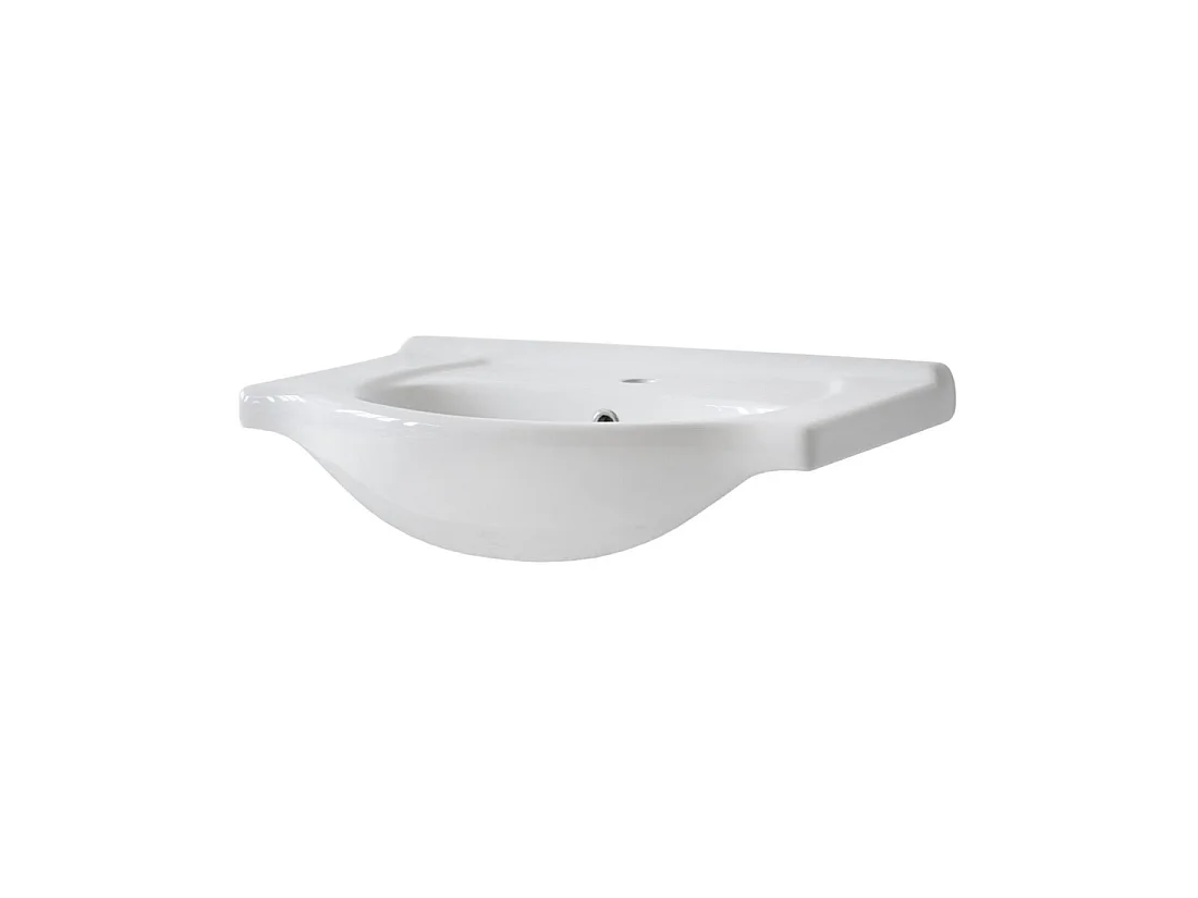 Vasque à encastrer CALMA 65 cm en céramique blanche brillante