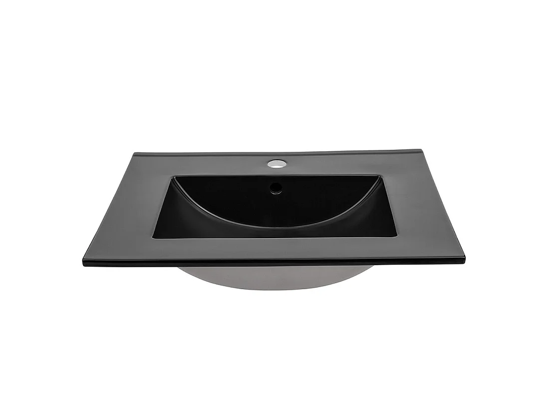 Lavabo da incasso AXIS 60 cm in ceramica nero opaco
