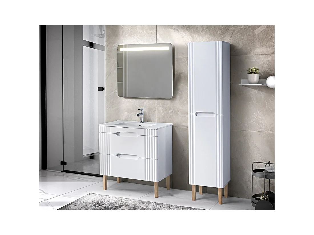 Lavabo da incasso AXIS 120 cm in ceramica bianca lucida