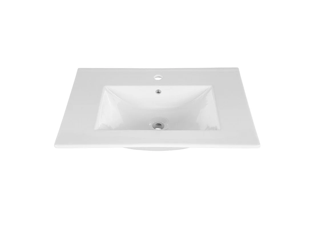 Lavabo empotrable AXIS 80 cm cerámica blanco brillante diseño contemporáneo