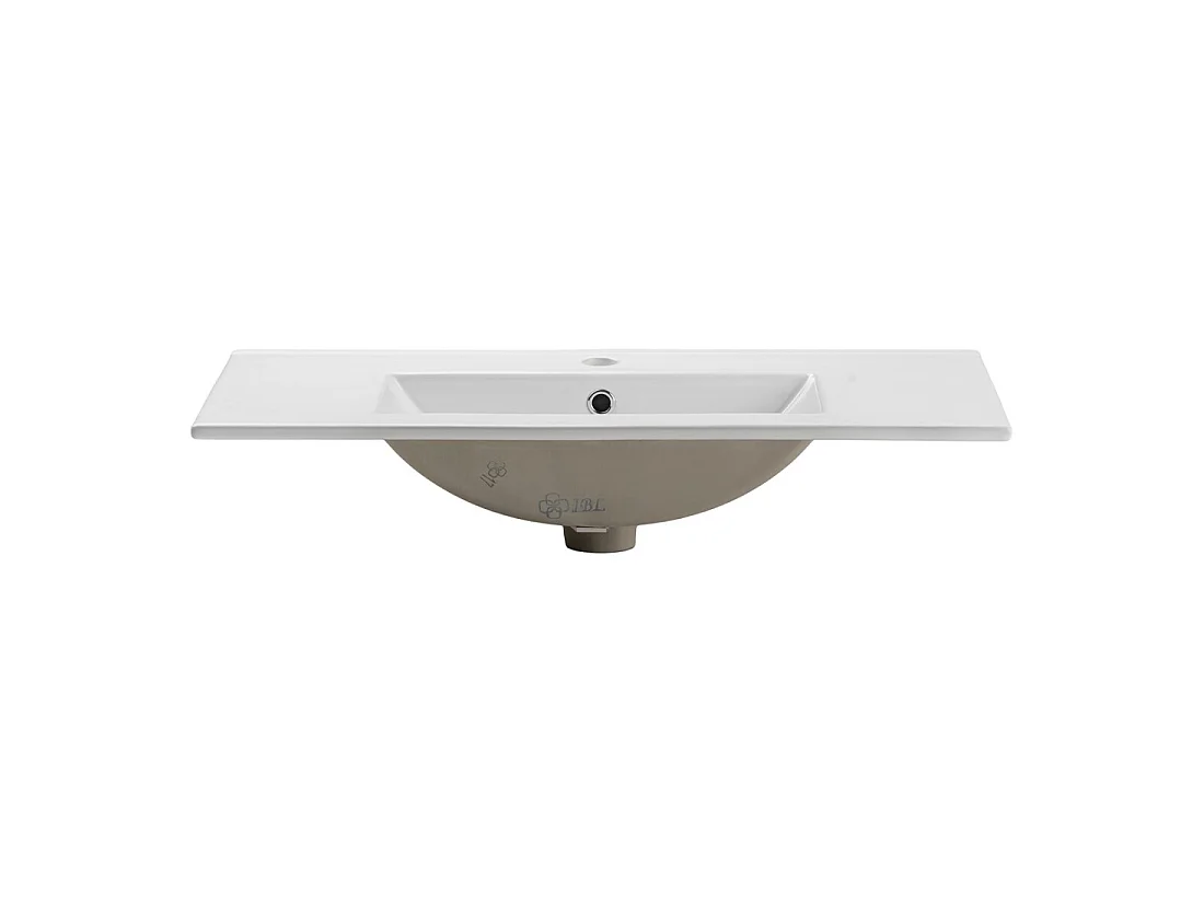 Lavabo de empotrar FLOW 80 cm cerámica blanco brillante diseño rectangular