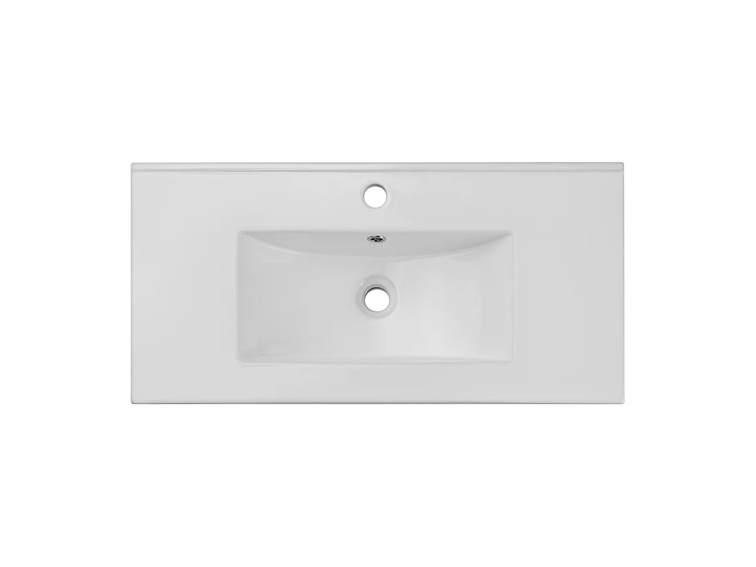 Lavabo de empotrar FLOW 80 cm cerámica blanco brillante diseño rectangular