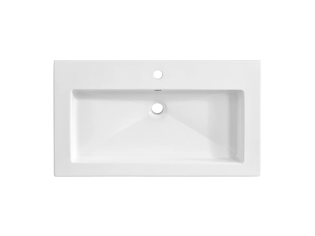 Lavabo da incasso ELIO 100 cm in ceramica bianca lucida