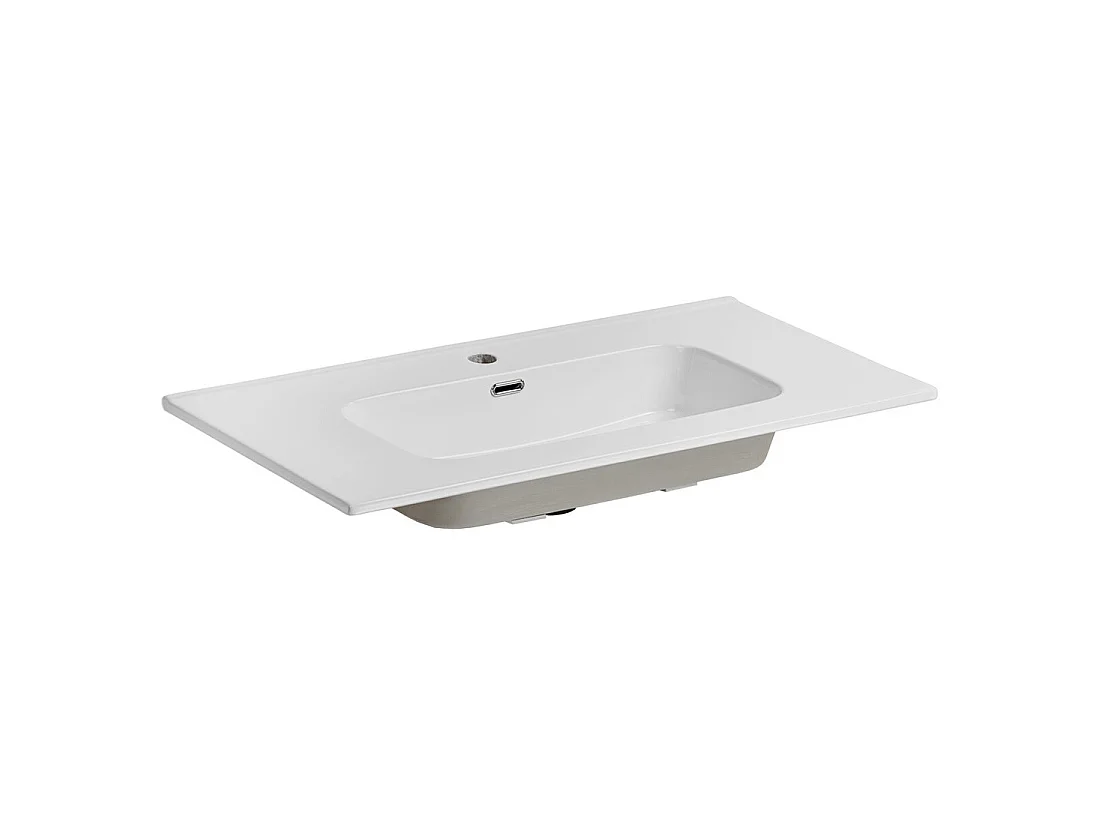 Lavabo empotrable ESSEN 90 cm cerámica blanco brillante diseño moderno