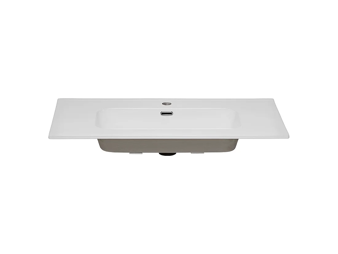 Lavabo empotrable ESSEN 90 cm cerámica blanco brillante diseño moderno