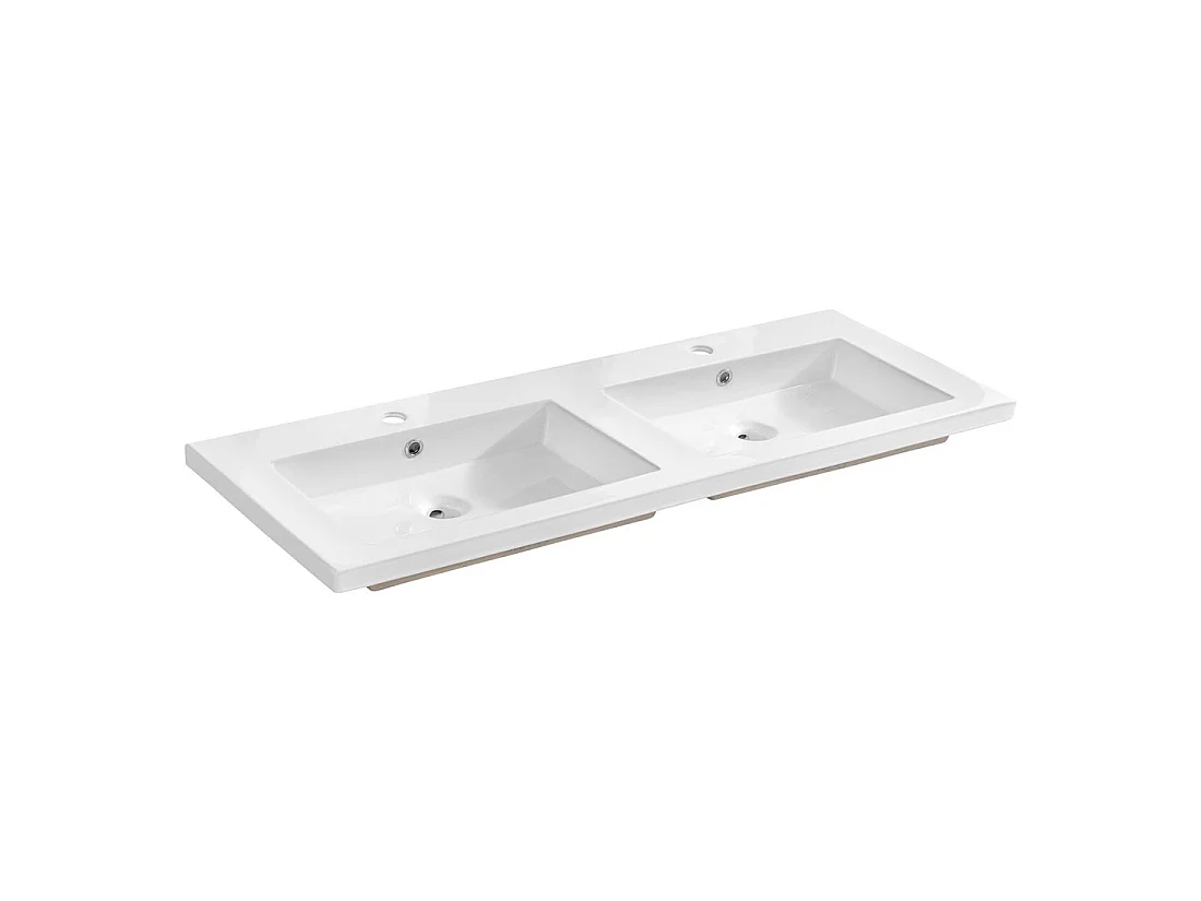 Lavabo da incasso ELIO 120 cm doppio lavabo in ceramica bianco lucido design