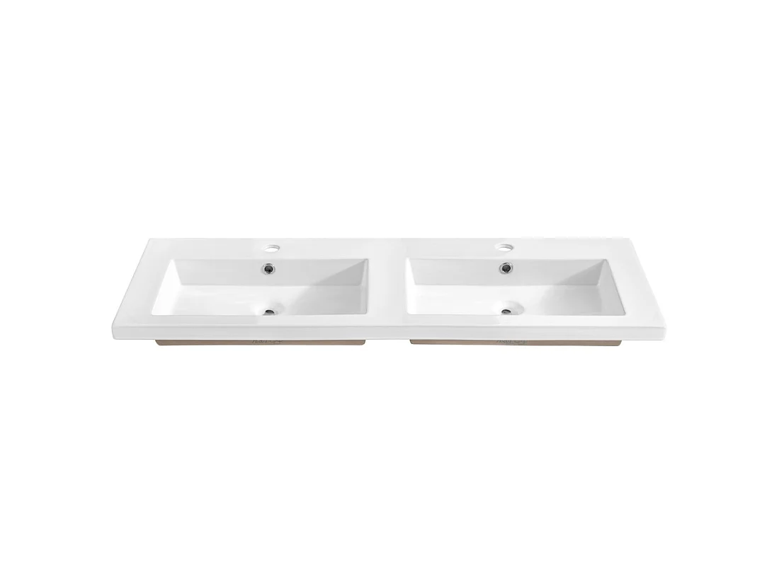 Lavabo da incasso ELIO 120 cm doppio lavabo in ceramica bianco lucido design
