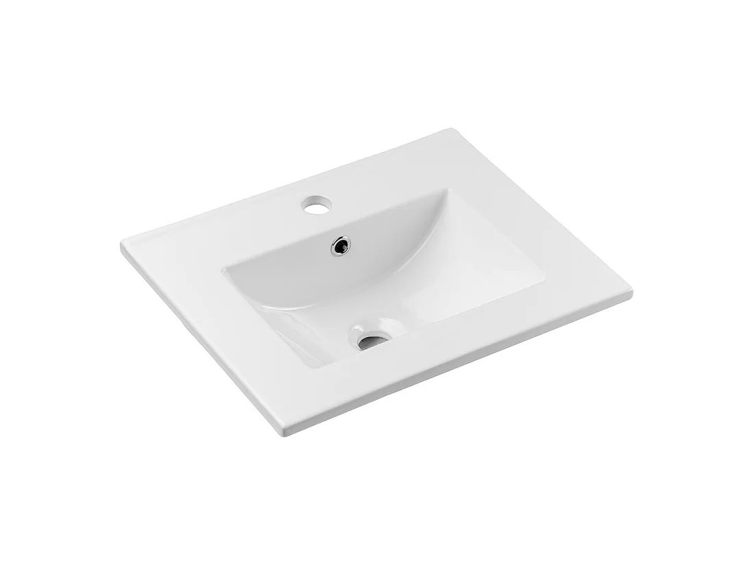 Vasque à encastrer FLOW 50 cm en céramique blanche brillante