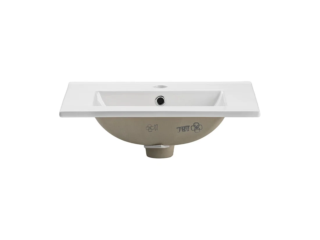 Vasque à encastrer FLOW 50 cm en céramique blanche brillante