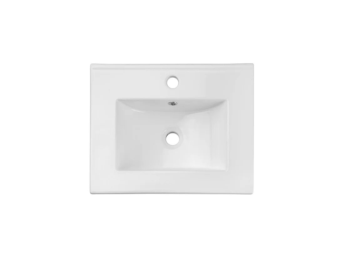 Vasque à encastrer FLOW 50 cm en céramique blanche brillante